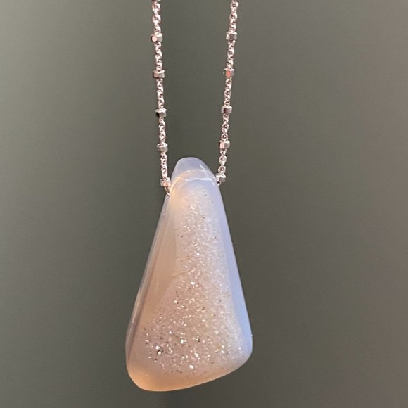 Pratt Daddy Druzy Agate Pendant with Sterling Silver station chain - Rare - Picture 3 of 9